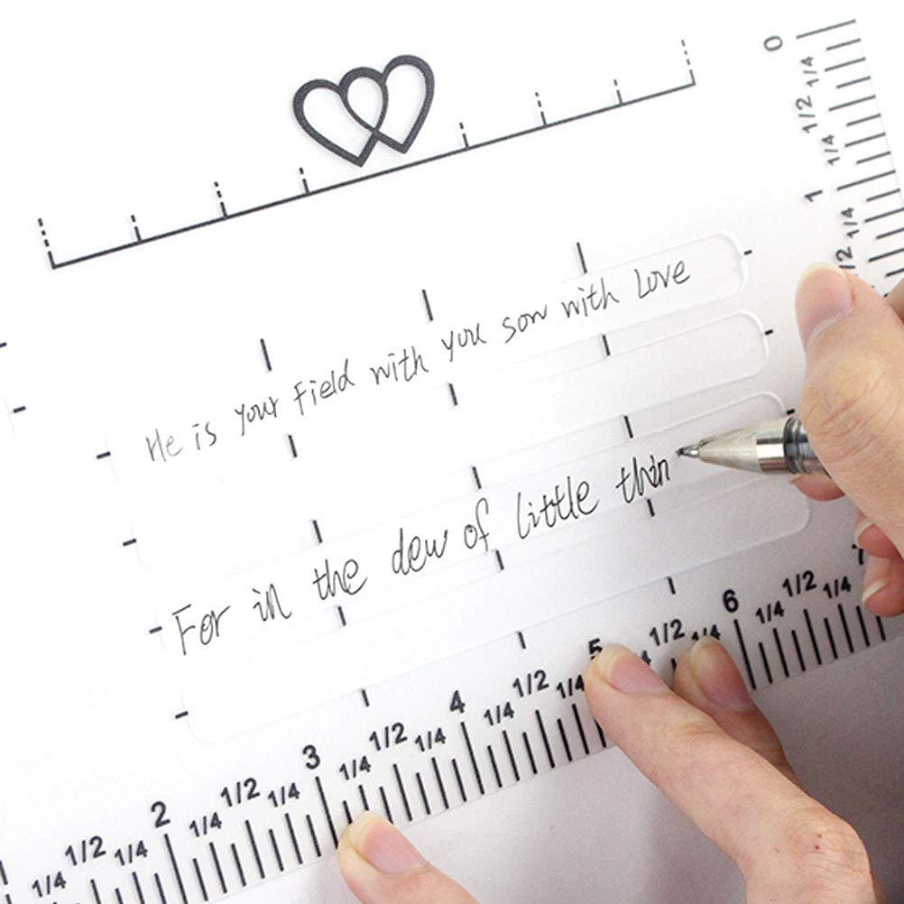 mifengda 4Pcs 4 Style Envelope Addressing Guide Stencil Templates Lettering and Envelope Addressing Guide Fits a Wide Range of Stationery and Envelopes Thank You Card Mother\'s Day