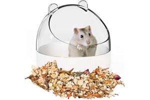 Tafit Cute Hamster Food Bowl Hedgehog Dish for Dwarf Hamsters, Syrian Hamsters, Gerbils, Mice, Rats, Small Animals, White