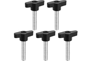 MewuDecor M8 x 50mm Z Type Handle Thumb Screws Plastic Head Mechanical Handle Bolts T-Shaped Wing Adjustable Knobs Carbon Steel, 5 PCS