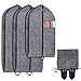 Onlyeasy Garment Bags Suit Bag for Travel, Clothing Storage of Dresses, Jackets, Shirts, Coats with Full Zipper, Metal Eyehole and Carry Handles, 40 in × 1pc, 54 in × 2pcs, Linen-like Black, MXACVB4