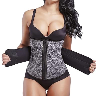 Idealcoldbrew Grey Waist Trainer Belt For Women Polyester