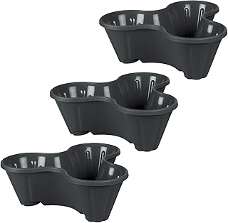 UPP Pflanzturm mit stapelbaren Pflanztöpfen | Vertikaler Garten mit 3 Etagen | Platzsparend für bis zu 9 Pflanzen & Kräuter [Anthrazit]