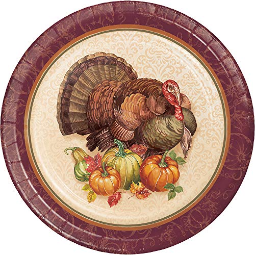 Creative Converting 331995case Thanksgiving Turkey Paper Plates, One Size, Multicolor