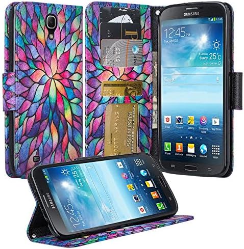 Galaxy Mega 2 Case, Galaxy Mega 2 Wallet Case, Flip Folio [Kickstand] Pu Leather Wallet Case with ID&Credit Card Slot Compatible for Samsung Galaxy Mega 2 - (Rainbow Flower)