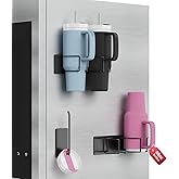 Magnetic Stanley Cup Holder for Refrigerator, Water Bottle Organizer for Stanley 40 oz with Tumbler Lid Organizer, Kitchen Pantry Organizers and Storage for Stanley Cup Accessories