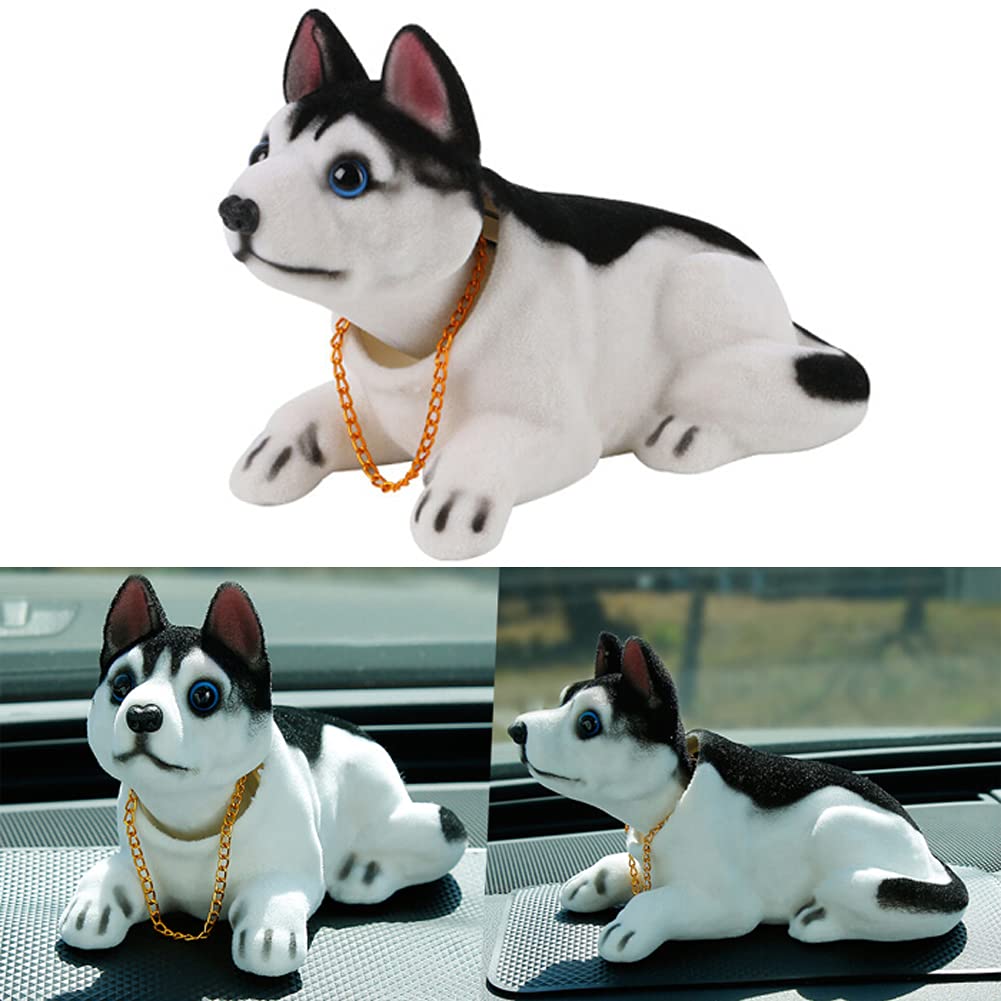A48 car decoration bobbing ladder dog husky shaped wobble dog necklace