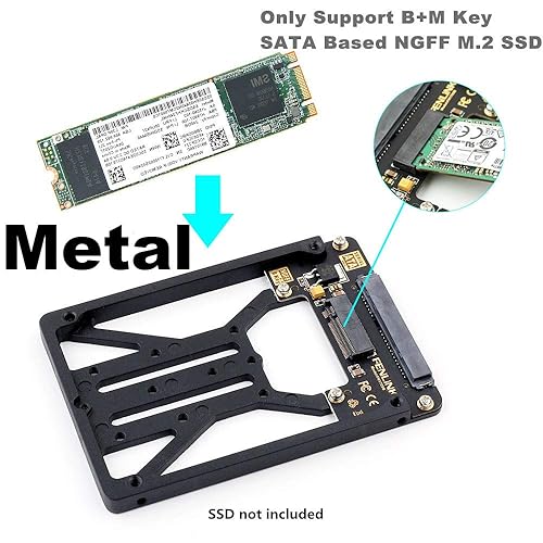 NGFF SATA SSD to SATA Enclosure, Mini PCIe SSD Adapter