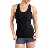 Compression Tank Top Women's Racerback Sleeveless Sports Tee (Black, L)