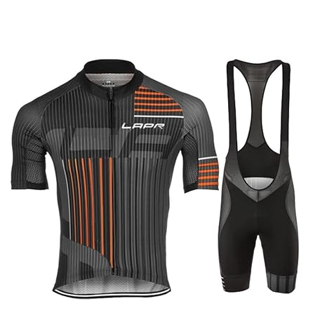 d.Stil Herren Radtrikot Set Kurzarm mit Sitzpolster für MTB Rennrad Fahrrad Jersey + Bib Shorts Radsportanzug M - 4XL