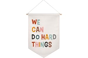 OFLYDESIGNS We Can Do Hard Things Wall Banner for Classroom Wall or Door School Banners Teacher Door Office Decor, Classroom Decor, Inspirational Wall Art, Motivational Wall Decor, Playroom Sign