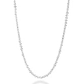 Miabella Italian 925 Sterling Silver or 18K Gold Plated 925 Sterling Silver Twisted Sparkle Chain Necklace for Women Made in Italy