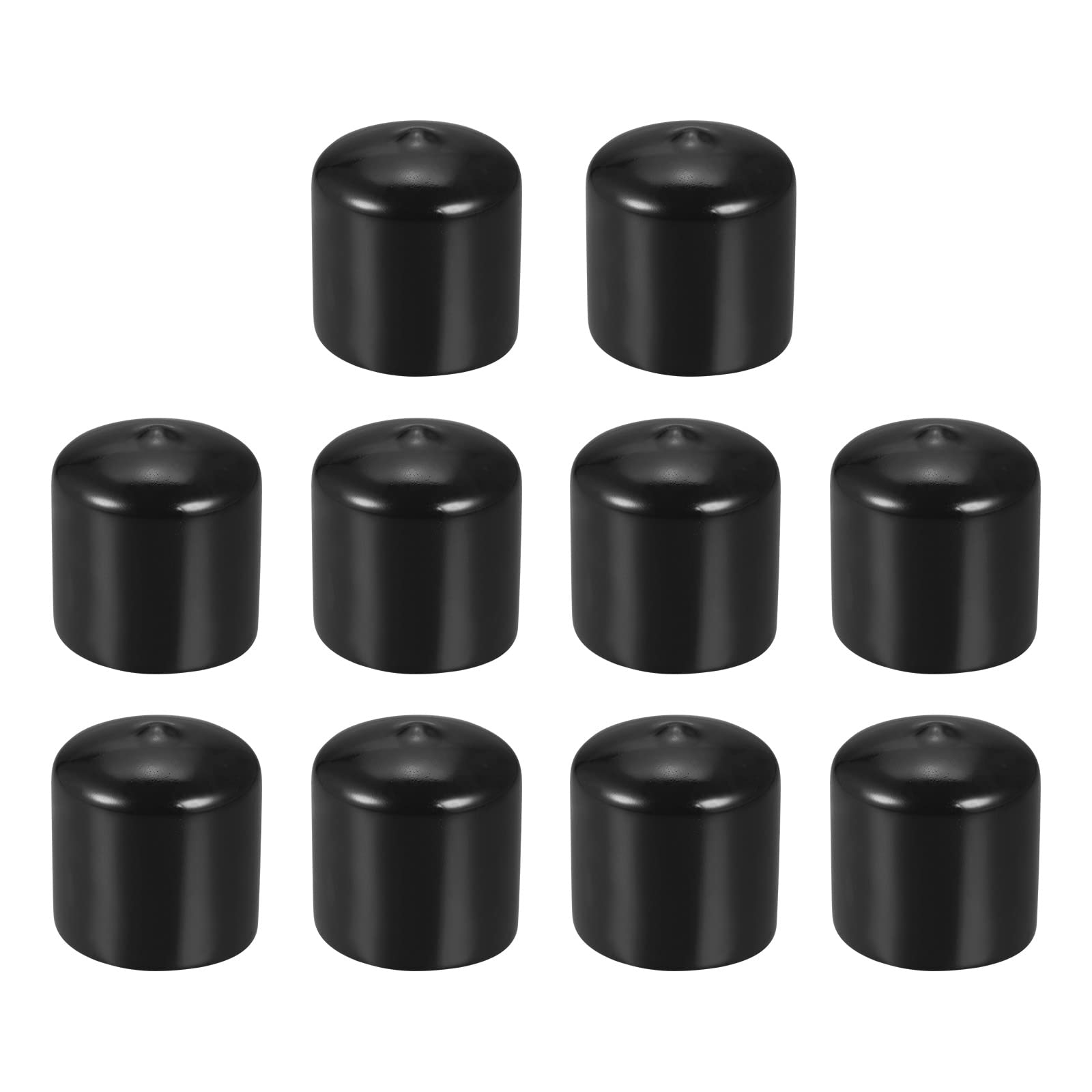 DMiotech 10 Pack 1 1/4" ID Black Screw Thread Protectors Rubber End Caps Bolt Covers for Screw Bolt Furniture Pipe