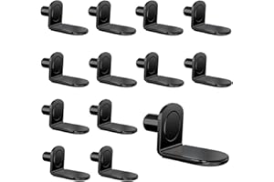 MFDSJ 45 Pcs Shelf Peg Pins, L-Shaped 6mm 1/4 Inch Shelf Holders Pegs with Rubber Sleeve for Cabinet Closet Shelves Glass Support, Black