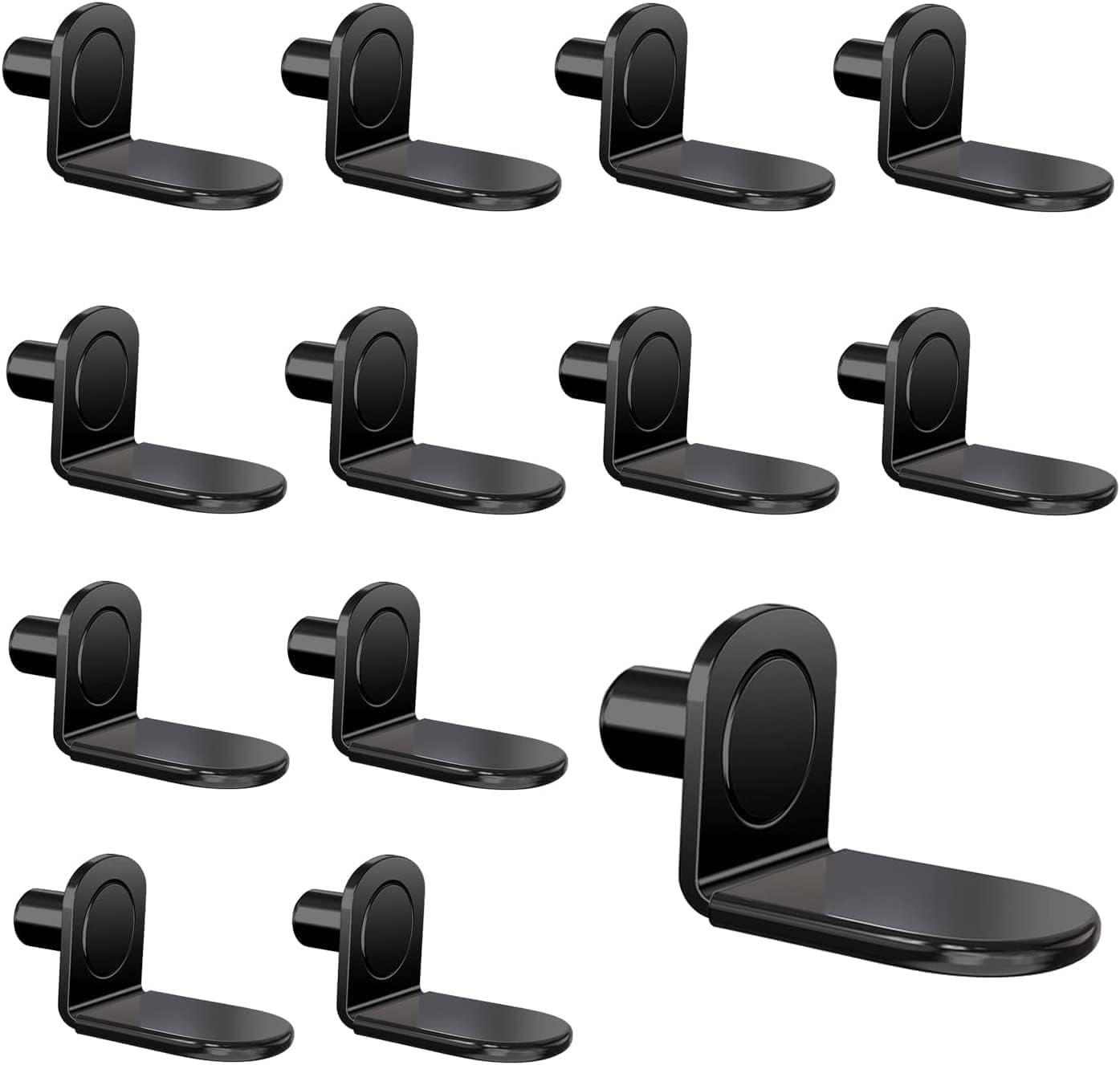 Photo 1 of 45 Pcs Shelf Peg Pins, L-Shaped 6mm 1/4 Inch Shelf Holders Pegs with Rubber Sleeve for Cabinet Closet Shelves Glass Support, Black