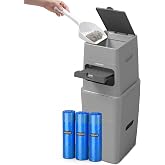 Neakasa 2XL Cat Litter Trash Can for Multi-Cat Homes (Grey) | 11.2 L, Large Opening, Holds Up to 7 Days of Waste, 48 Refill Bags Included, Triple Odor-Sealing to Keep Your Home Fresh