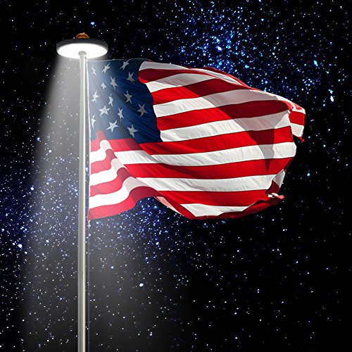 [48 LED] Solar Flag Pole Light, totobay Weatherproof Flagpole Downlight 800Lux- Flag Pole Lighting for 15 to 25 Ft Flag Pole Topper, 3 Modes, Auto On/Off Night Light Eco-Friendly and Energy-Saving - Thumbnail 7