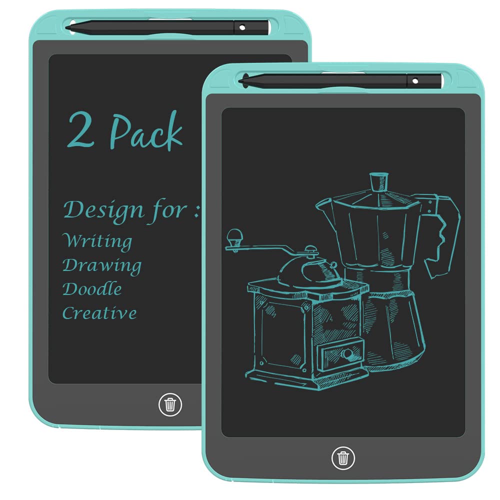 Photo 1 of [2 Pack] TIQUS 9.25 Inch LCD Writing Tablet Pad Ewriter Electronic Board and MeMO Notes for and Adults at Home School and Office Thick Stylus Light Blue