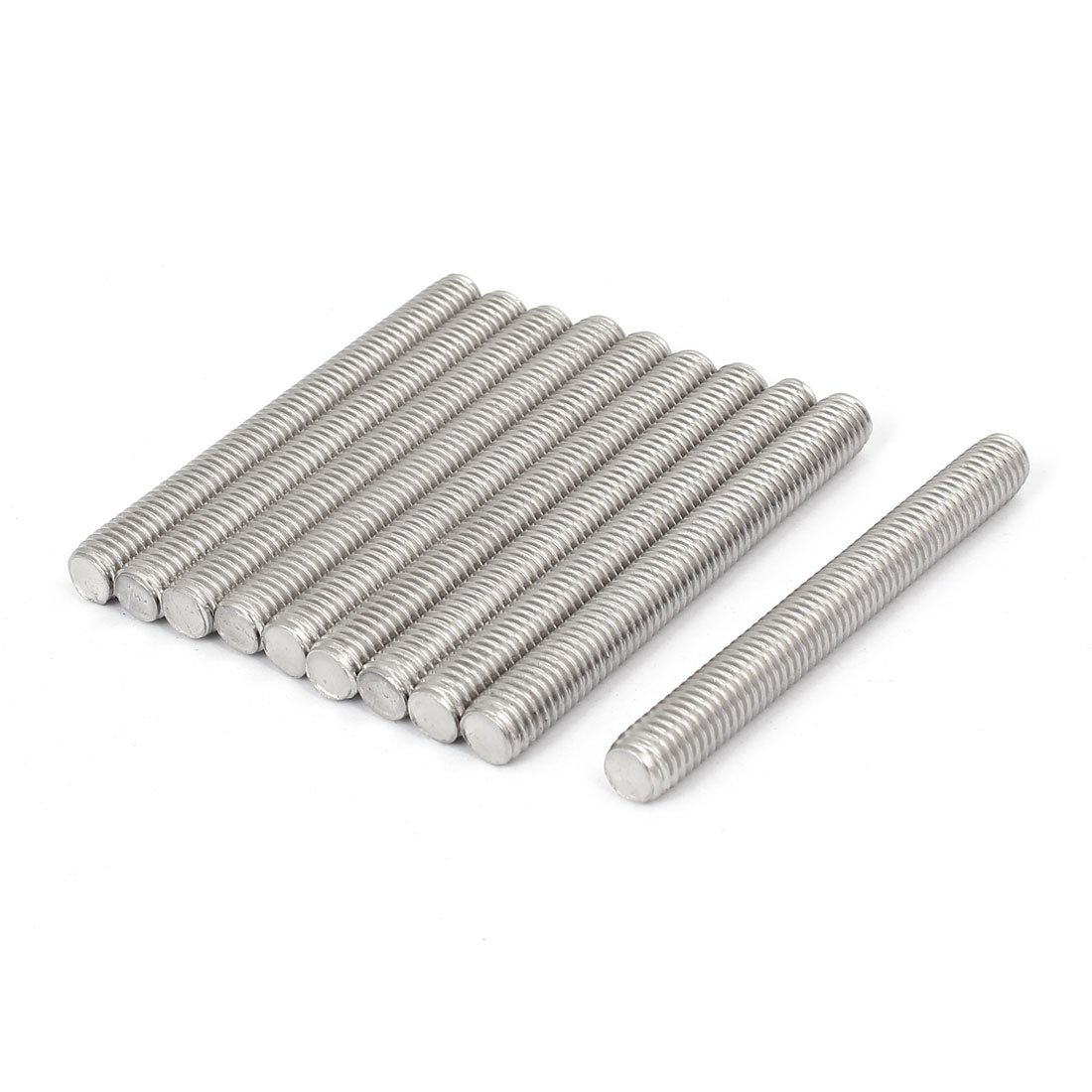 Sourcingmap M8 x 70mm 1.25mm Pitch 304 Stainless Steel Fully Threaded Rods Bar Studs 10 Pcs
