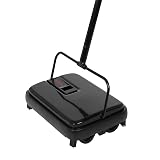 Eyliden Carpet Sweeper, Mini Size Lightweight Hand Push - No Noise, Non-Electric, Easy Manual Sweeping Only for Carpet Cleaning (Black)