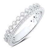 SILVERCLOSEOUT Sterling Silver Double Row Cz