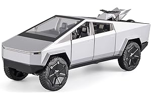 OANMYJJO Boy Toy Pickup Truck 1/24Mars Pickup Diecast Metal Model Car, With Sound and Light Pull Back, Suitable for Children Aged 3 and Above as Birthday Gifts (Silver, equipped with beach motorcycle)