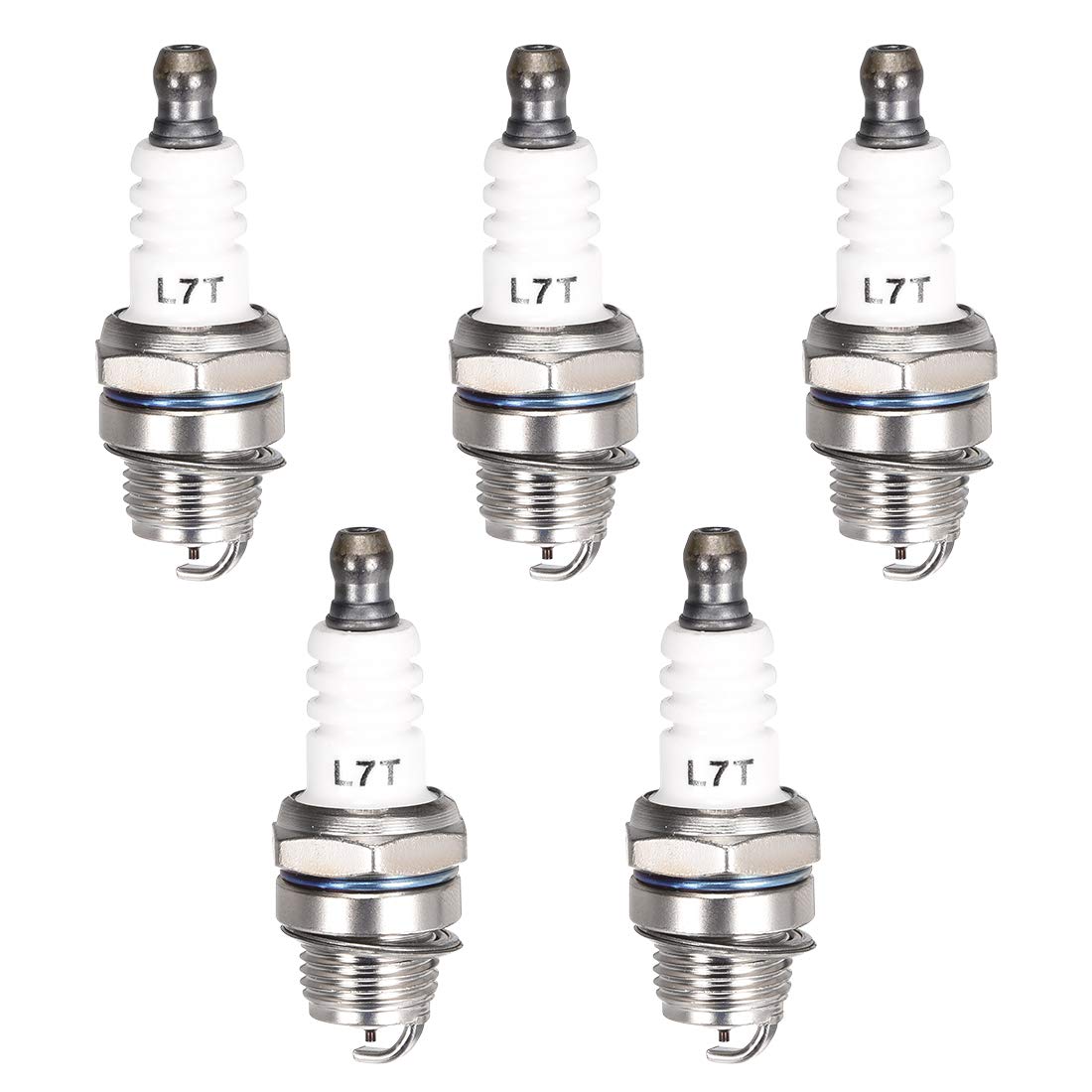 sourcing map L7T Spark Plug for 2 Stroke 33cc 43cc 47cc 49cc Mini Chopper Mower, 5pcs