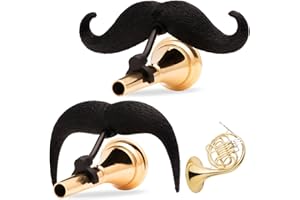 Brasstache 2.0 Combo Pack - [2-Pack] The Original Clip-on Mustache for Brass Instrument Mouthpieces, XL and Handlebar Combo Version (French Horn)