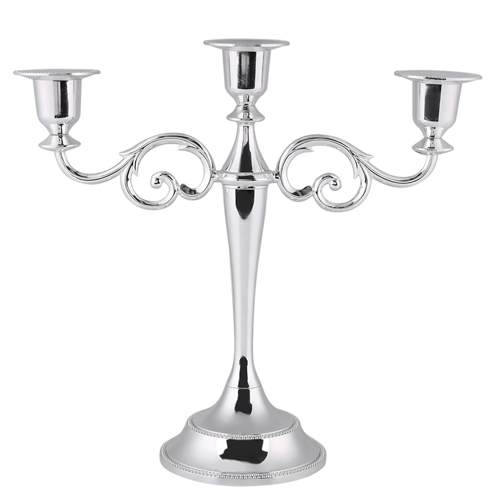 Tyenaza Metal Candle Holder with 3 Arms Candelabra Centrepiece Gold Candelabra Candle Holder Candlestick Holder for 1 Inch Diameter Pillar Candles Antique Candle Stand for Wedding Party Home Decor