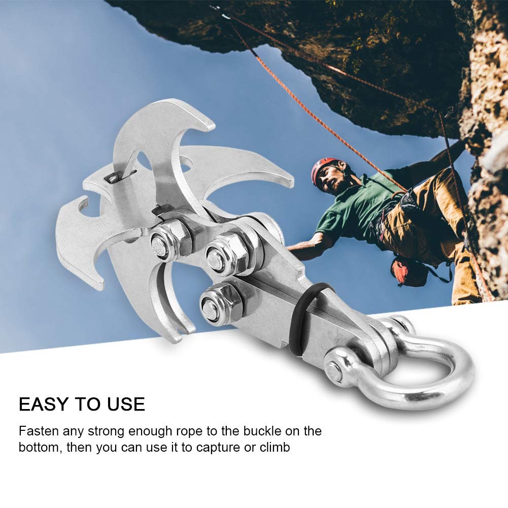 Alomejor Grappling Hook Foldable Gravity Hook Rock Climbing Equipment
