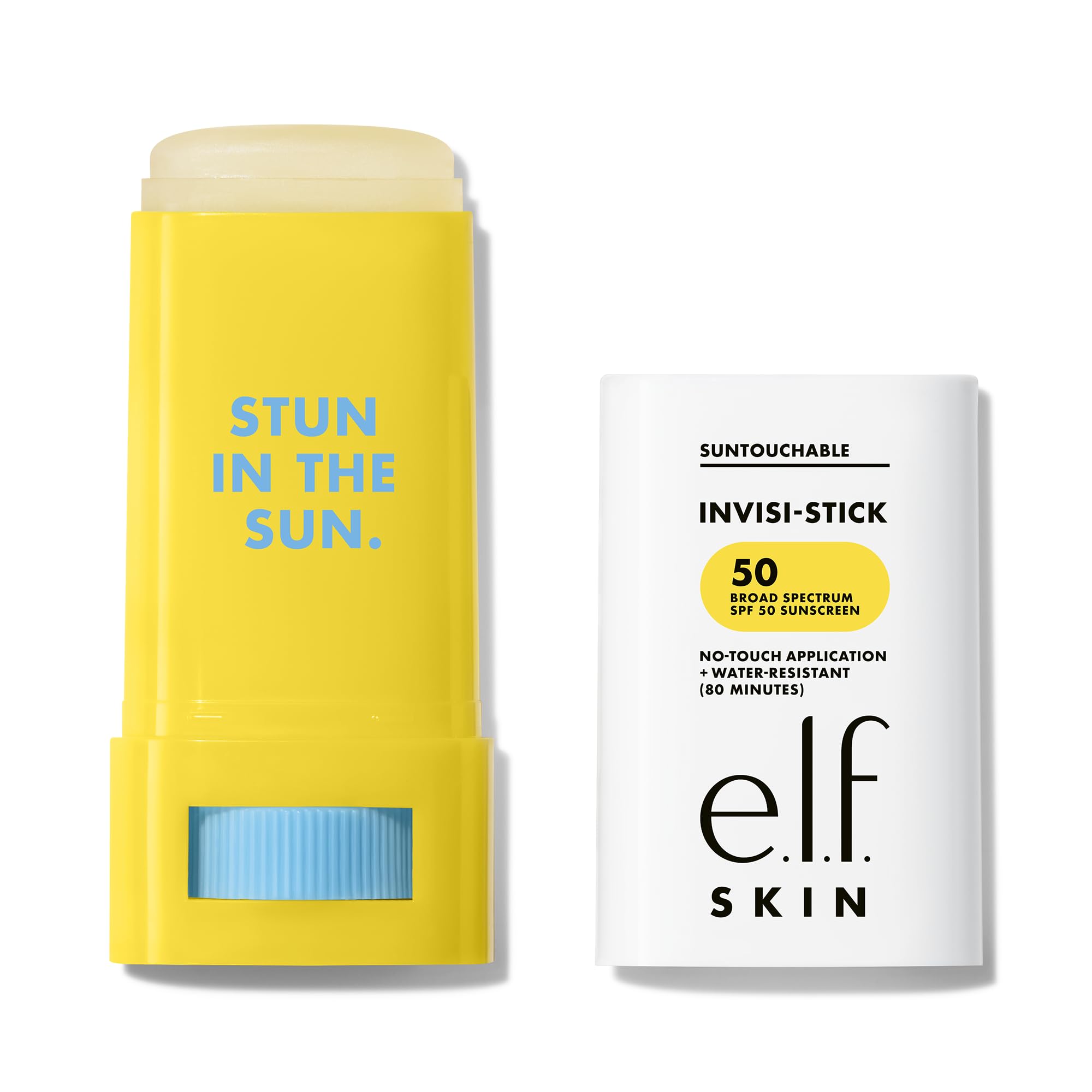 e.l.f. Suntouchable Invisi-Stick SPF 50, Sunscreen Stick for Face, Water Resistant, No White Cast, Non-Greasy Feel, Infused with Bisabolol & Sunflower Seed Oil, Vegan & Cruelty-Free