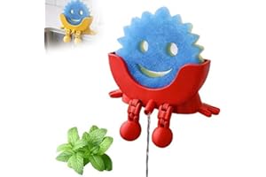 Cute Hanging Sponge Holder with Drainage – Keeps Your Sponge Dry & Smiling, for Scrub Daddy Holder, 3D Printing Countertop Sp