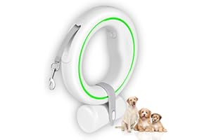 moestar UFO Retractable Dog Leash Hands Free Wearable Laisse Chien with Poop Bag Holder One-Handed Brake Pause Lock 360° Tang
