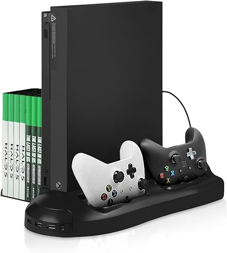 Amazon Com Xbox One X Stand Younik Vertical Stand Cooling Fan