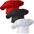 Hyzrz Set of 3 Pack Adult Chef Hat Adult Adjustable Elastic Baker Kitchen Cooking Chef Cap 3 Pieces