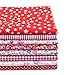 KINGSO 8PCS Cotton Fabric Bundles Quilting Sewing Patchwork Cloths DIY Craft 19.7x19.7inch Red Series