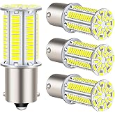 RVZONE 1156 1141 1003 7506 BA15S 1383 Led white RV Interior Light | Super Bright 4014 105-SMD LED Replacement for 12 Volt RV Camper Trailer Boat Trunk Interior Lights 4-Packs