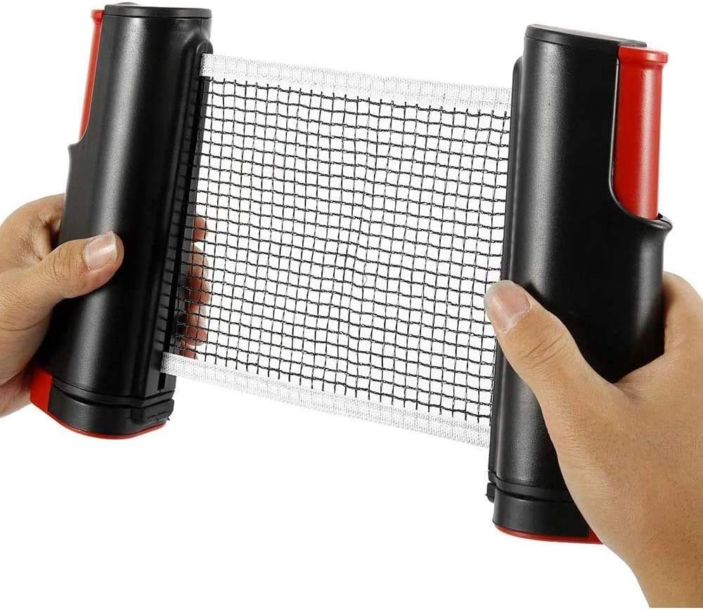 Deportes y aire libre amarillo extraíble extensible Red de ping-pong