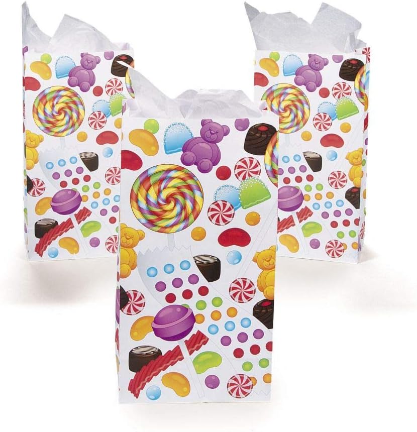 12 Candy Candyland Sweet Treat favor bags paper sacks Birthday party decoration