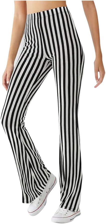 striped stretchy pants
