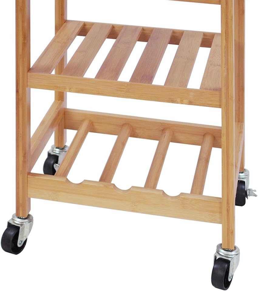 Oceanstar Design Group Bamboo Kitchen Trolley - Kitchen Islands & Carts