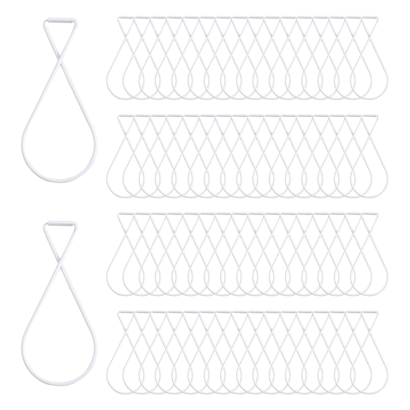INCREWAY Ceiling Hooks Clips 50pcs Spring Steel Hooks Figure-8 Squeeze Hangers Party Christmas Wedding Classroom Office Home Decorations from Suspended Tile/Grid/Drop Ceilings, White