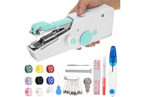TIKMUS Handheld Sewing Machine, Mini Sewing Machine for Adults Quick Stitching, Portable Sewing Machine with Sewing Supplies Suitable for Clothes, Jeans, DIY, Home, Travel (Blue)