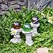 Fairy Garden Gnome Village Mini Gazing Ball Orb Globe on Pedestal Base - Set of 3