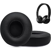Replacement Ear Pads for Beats Solo 2 &amp; Solo 3 Wireless On-Ear Headphones, Ear Cushions, Headset Earpads, Ear Cups Cover with Soft Protein Leather (Black)