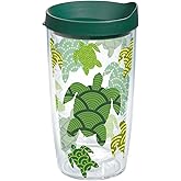 Tervis Turtle Pattern Made in USA Double Walled Insulated Tumbler Cup Keeps Drinks Cold & Hot, 16oz, Classic