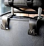 Autoark Car SUV Seat Front Back Headrest Hanger Hooks,Durable Headrest Hanger Storage For HandBags/ Purses/Clothes/Grocery Bags and More,4 Pack,Black,AK-037