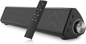 Portable Sound bar, Bestisan Soundbar Wired and Wireless Bluetooth 5.0 Speaker for TV Speakers Mini Home Theater Surround with Built-in Subwoofers Remote Control Smartphone Tablet PC Desktop Projector