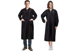 Noverlife Long Length Pet Grooming Workwear with Pockets, Lightweight Anti Static Hairdresser Smock Barber Jacket