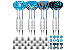 Deetenks Soft Tip Darts Set 12 Pack 18 Grams Darts Soft Tip Set Professional Darts Bar Dart Plastic Tip Darts Set for Dartboa
