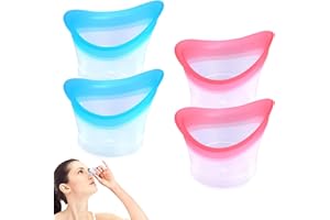 4PCS Eye Wash Cup: Dual-Color Blue & Red Portable Eye Rinse Cup - TPE+PP Material for Quick Cleaning - Home, Travel, Daily Us